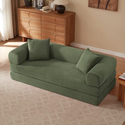 MODFU Vloersofa - Omvormbaar Tot Slaapbank - Modulair - Modern - Woonkamer Of Slaapkamer - Schuim - Groen
