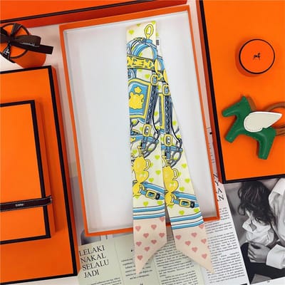 100% Zijde Hoge Kwaliteit Luxe Merk Sjaal Dames Hoofdband Haarband Foulard Strik Lint Neckerchief Dunne Sjaals Accessoires 5x85cm gray