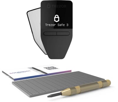 Trezor Safe 3 Stellar Silver + SOLIDHODL - Voordeelbundel - Hardware Wallet - Wallet voor Bitcoin, Ethereum en vele andere crypto