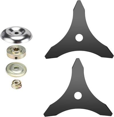 3-delige Borstelmaaier Set met 3 Tanden en Universele Kop voor Tuin en Gazons, Gatdiameter 25.4mm, Ideaal voor Tuinonderhoud en Grasmaaien