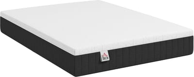 HOMCOM Matras - Gebreide stof, traagschuim - 190 x 140 x 25 cm - Grijs en wit