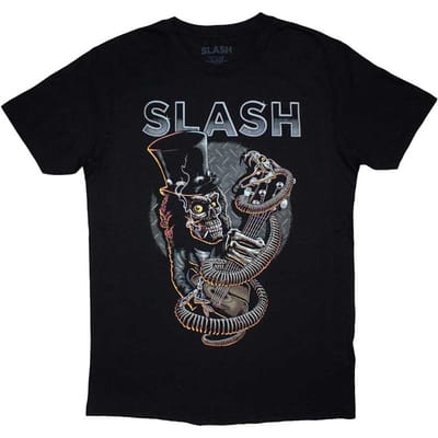 T-shirt Slash Unisexe Adulte Crâne Guitare Serpent XL noir