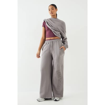 Dames DSGN Studio Self Fabric Applique Wijde Pijp Jogger | Charcoal | Maat: XS