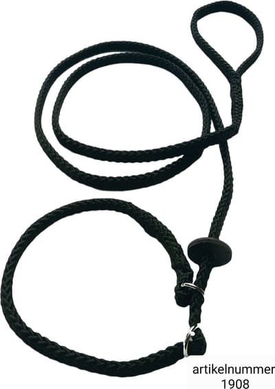 Abany quality design - 1,80mtr - donkerblauw - jachtlijn - dubbele stop - retrieverlijn - wandelhoofdstel - lijn leiband met halsband - sliplijn met stop – half slip - puppylijn - vanglijn - mantrailing - 1R1908