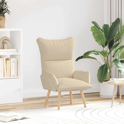 vidaXL - Fauteuil - Crème - 69 - x - 74 - x - 93 - cm - Stof - en - multiplex