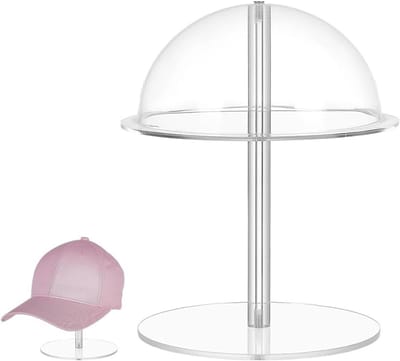 Hoofdband en Perukendrager voor Hoedjes en Petten - Transparante, Gebogen Hoedhouder voor Kasten en Salons - 17x20cm