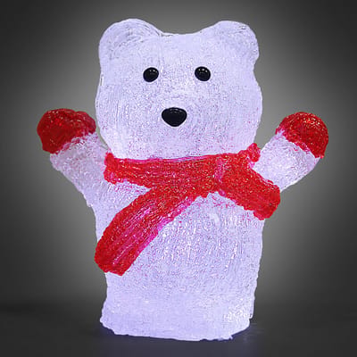 Deuba Kerstfiguur Ijsbeer -LED Acryl 18,5cm – Binnen – Wit Licht
