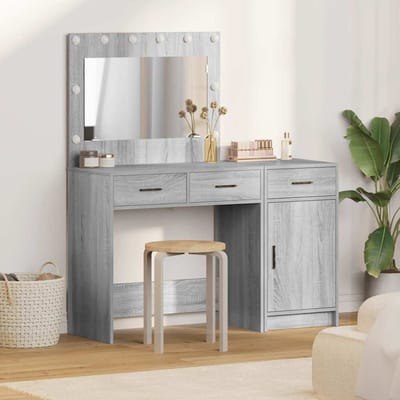 vidaXL - Kaptafel - 2 - st - Grijs - 40 - x - 41 - x - 75 - cm - Bewerkt - hout