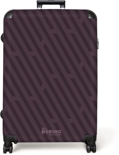 NoBoringSuitcases.com® - Koffer groot - Reiskoffer lichtgewicht - Diagonale lijnen in paarstinten - Rolkoffer met 4 wielen - Grote trolley XL - 98 liter bagage