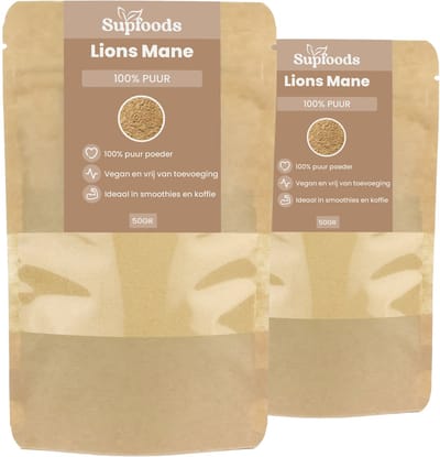 Lions Mane 100% Puur - 100 gram – Veelzijdig Paddenstoelenpoeder - Lions Mane Poeder is Perfect voor Smoothies en Drankjes - Pruikzwam - Lion's mane