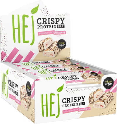 HEJ Natural HEJ Crispy Bar (12x45g) White Chocolate Strawberry - Repen - Eiwit Repen