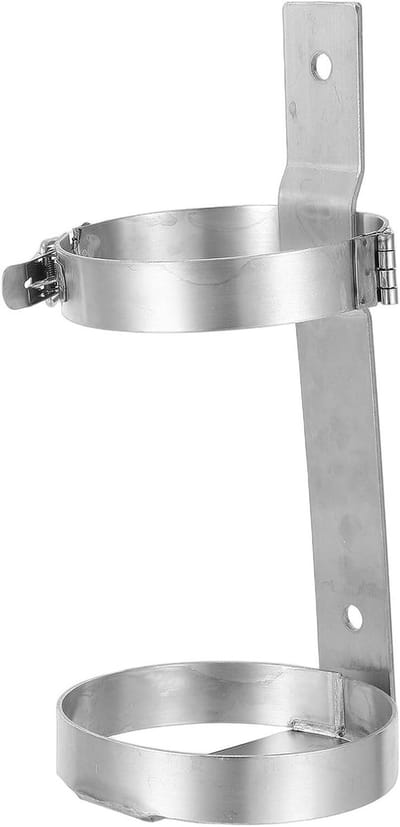 Brandblusserhouder Roestvrijstaal - Brandblusserbeugel Wandmontage - Brandveiligheid Garanderen - Universele Compatibiliteit 3kg - 28.8 x 12.7 x 12.7 cm - Zilver