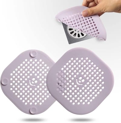 Haarvanger Douche - Afvoer Haarstopper - Verstopping Voorkomen - Verbeterd Ontwerp - Set van 2 - Lichtpaars