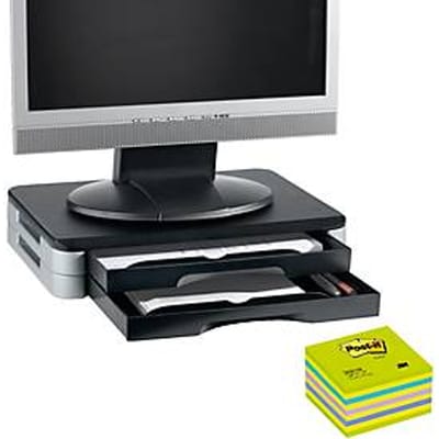 Monitor-/printerstandaard + Post-it blok neongroen 76x76 mm, GRATIS