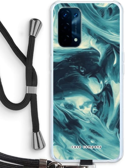 Case Company® - Hoesje met koord geschikt voor Oppo A74 5G hoesje met Koord - Dreaming About Whales - Telefoonhoesje met Zwart Koord - Bescherming aan alle Kanten en Over de Schermrand