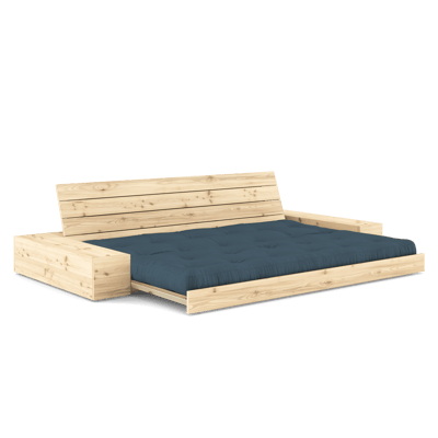 Karup Basis slaapbank inclusief zijboxen - 757 Petrol Blue - 101ClearLacquered