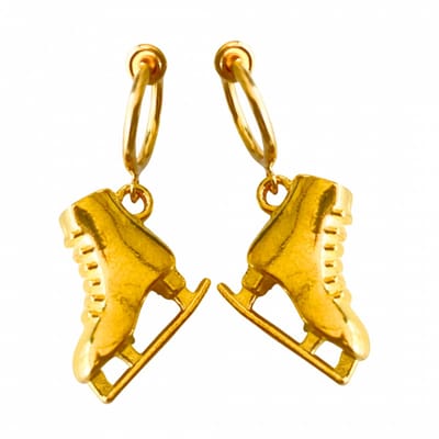 Klem oorbellen - goudkleurig - kunstschaats - geen gaatje- Charme Bijoux