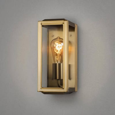 Konstsmide Buitenwandlamp Carpi, messing, breedte 12,5cm