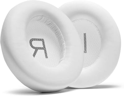 Vervangende Oorkussens voor Hoofdtelefoons, Hoogwaardige Geheugenfoam voor Comfort en Duurzaamheid, Wit Kunstleer