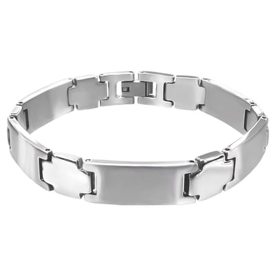 Heren armband rvs half mat