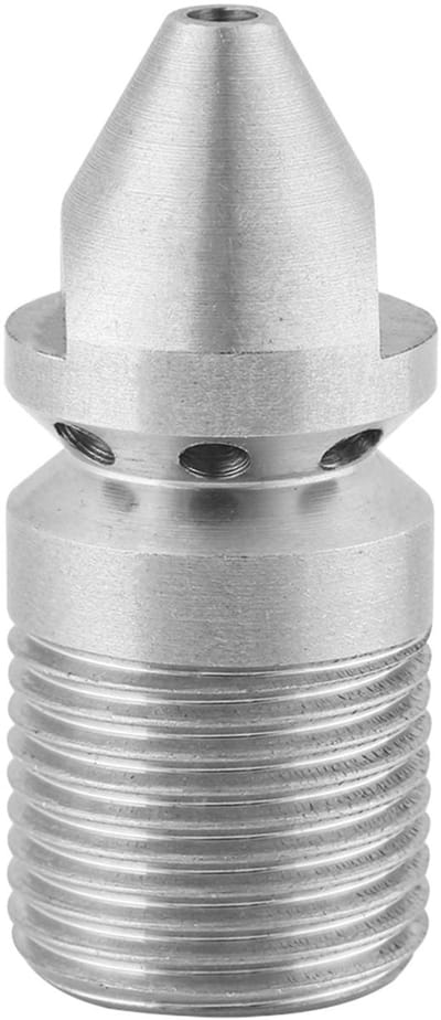 Dailygoods- Reinigingsbuis Roestvrij Staal 304 - Mondstuk 3/8 BSP - Duurzaam - Afvoerreiniging - Industrieel - 8 Gaten Achterzijde - Reinigingsmondstuk