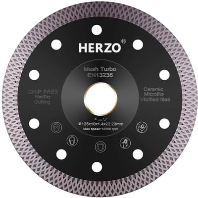 Diamantdoorslijpschijf 125 mm voor porselein, tegels, graniet, marmer en keramiek