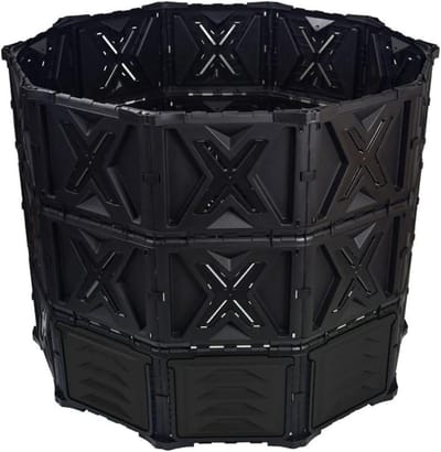 Compostbak Buiten - Composteerbak Tuin - Keukenafval Recyclen - Snelle Compost Productie - 540L - Zwart