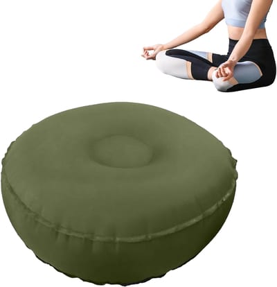 Meditatiekussen Opblaasbaar - Zitkruk Ontspanning - Zen Gebed Pilates - Antislip Onderkant - 42 x 15 cm