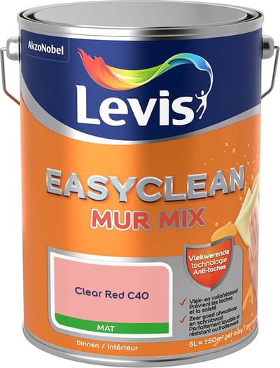 Levis - Easyclean Mur Mat Mix - Clear Red C40 - Mengverf - 5 L