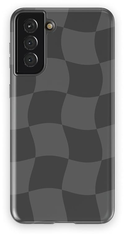 Checkered Warp Hoesje Samsung Galaxy S21 Plus | Geschikt Voor Mag | Uniek Design Hoesje | Beschermhoes Samsung Galaxy S21 Plus Grey Motion
