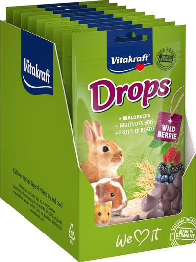 Vitakraft Drops met bosbessen - Knaagdiersnacks - 9x75 gram