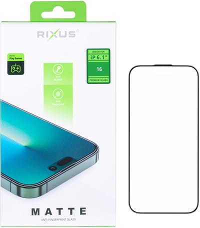 Rixus For iPhone 16 Tempered Glass Matte