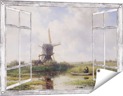 Gards Tuinposter Doorkijk In ’t Gein bij Abcoude - Willem Roelofs - 90x60 cm - Tuindoek - Tuindecoratie - Wanddecoratie buiten - Tuinschilderij