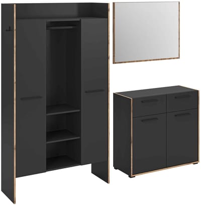 Bueno Garderobekast Basalt Melamine Trim NoxOak NB - 37x215x189cm