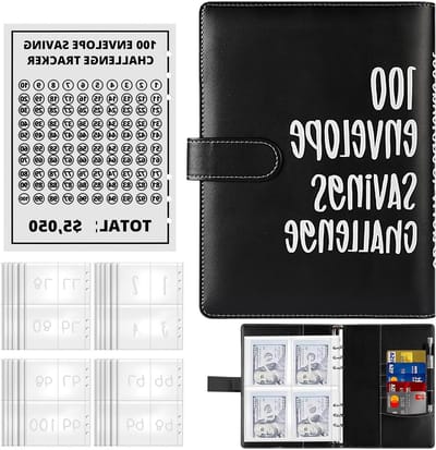 100 enveloppen uitdaging budgetplanner spaaruitdaging met doorzichtige geldenveloppen budgetbladen en labelstickers