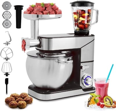 Keukenmachine - Mixer Deegklopper - Allerlei Bereidingen - Krachtige Planetaire Beweging - 12 Liter Kom - Zilver
