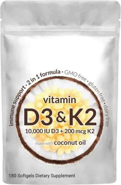 Vitamine D3 10.000 IU - K2 200 Mcg 180 capsules . Waarom heb je dagelijks 10.000 IE vitamine D3 nodig