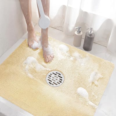 Antislip Vierkante Douchemat 60x60 cm – Wasbare PVC Badmat met Afvoer – Sneldrogend en Veilig voor Badkamer