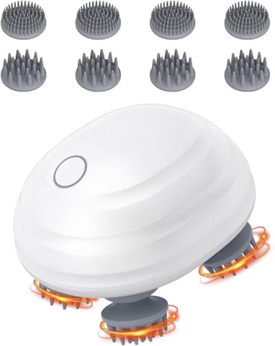 TIM® Hoofdmassage - Hoofdmassage Apparaat - Massage Apparaat - 5 Snelheden - Wit - 15cm x 11cm x 7cm