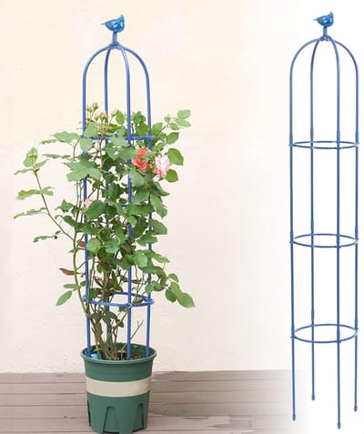 Hoge Tuin Trellis voor Klimplanten - Stalen Obelisk Ondersteuning voor Binnen en Buiten, Ideaal voor Bloemen, Groenten en Klimrozen