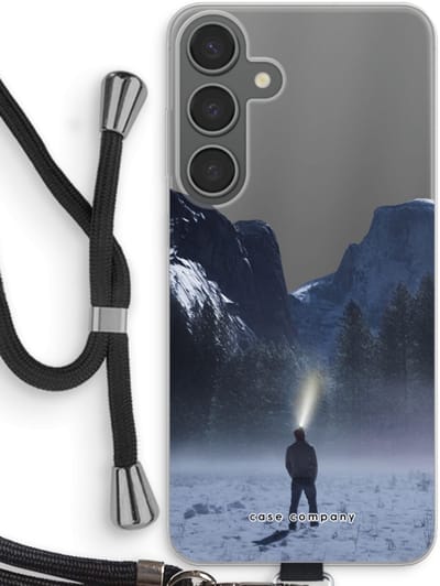 Case Company® - Hoesje met koord geschikt voor Samsung Galaxy S24 Plus hoesje met Koord - Wanderlust - Telefoonhoesje met Zwart Koord - Bescherming aan alle Kanten en Over de Schermrand