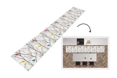 Keukenloper - Loper keuken - Patronen - Planten - Vogel - 300x50 cm - Keukenloper vinyl