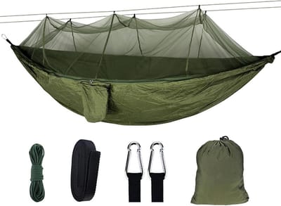 Camping Hangmat - Reis Hangmat Tent - Ontspannen Buiten - Met Klamboe - 260x140cm - Camouflage