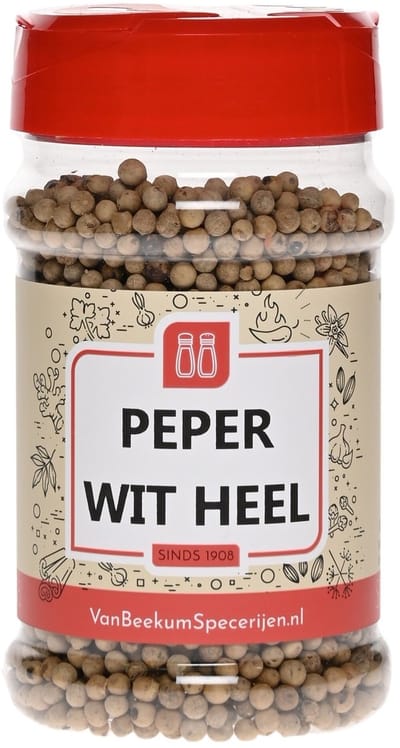 Van Beekum Specerijen - Peper Wit Heel - Strooibus 160 Gram