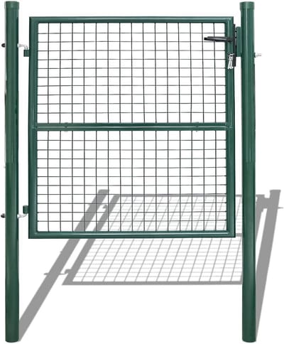 Roosterende Tuinpoort 100x100 cm Groen Verzinkt Staal Duurzaam met Slot