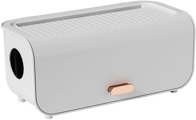 Allecto - Kabel Management Box - Kabels Organiseren - Modern Design - Ivory White - Kabelbescherming - Ruimtebesparend - Geschikt voor Thuis - Ide