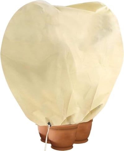Winterbescherming voor Potplanten XL 180 x 120 cm, 80 g/m² Sterk en Duurzaam met Koordsluiting voor Optimale Bescherming