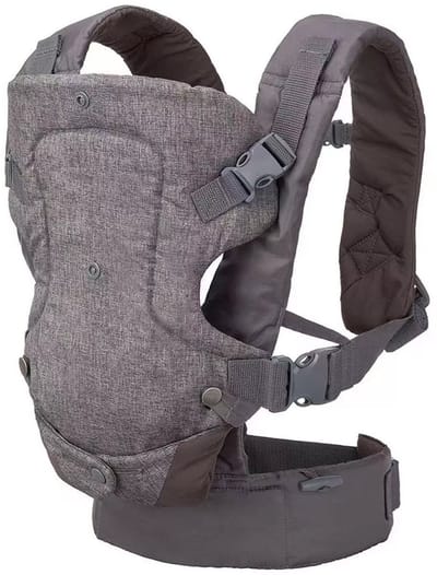 Babydrager - Babydrager voor pasgeborenen - Ergonomische babydrager - Draagzak met dubbele schouderband en heupzitje - Multifunctionele drager - 4-in-1 - Voor- en rugdragen - Zacht en comfortabel - Polyester materiaal - Grijs