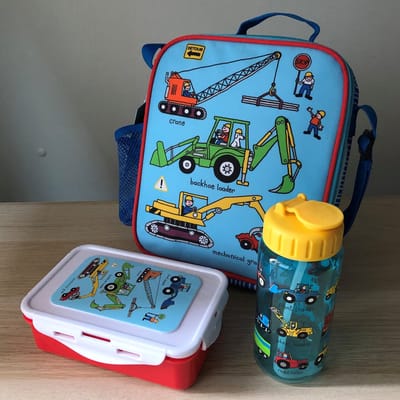 HEEL KLEIN Tractor werkvoertuigen lunchtasje met lunchboxje en drinkfles / drinkbeker - Tyrrell Katz