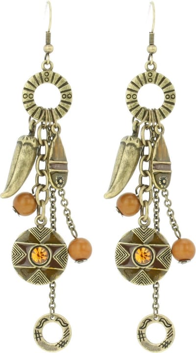 Behave - Oorbellen retro stijl bronskleur bruin - Boho statement look